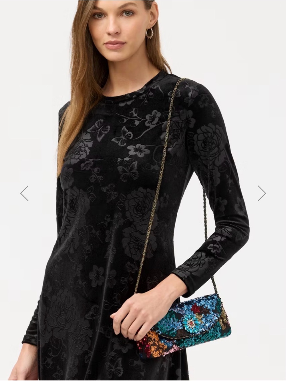 JOHNNY WAS Rosali Sequin Clutch Crossbody Evening Bag – NWT - Picture 5 of 6